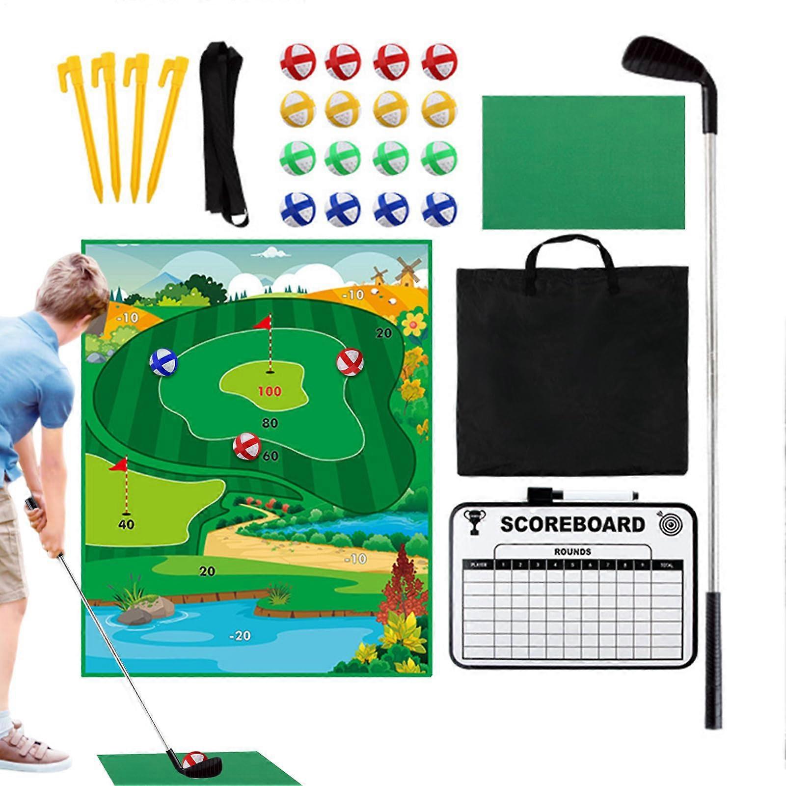 Sticky Golf Game Set, Chipping Practice Equipment, Club Included, Soft Mat