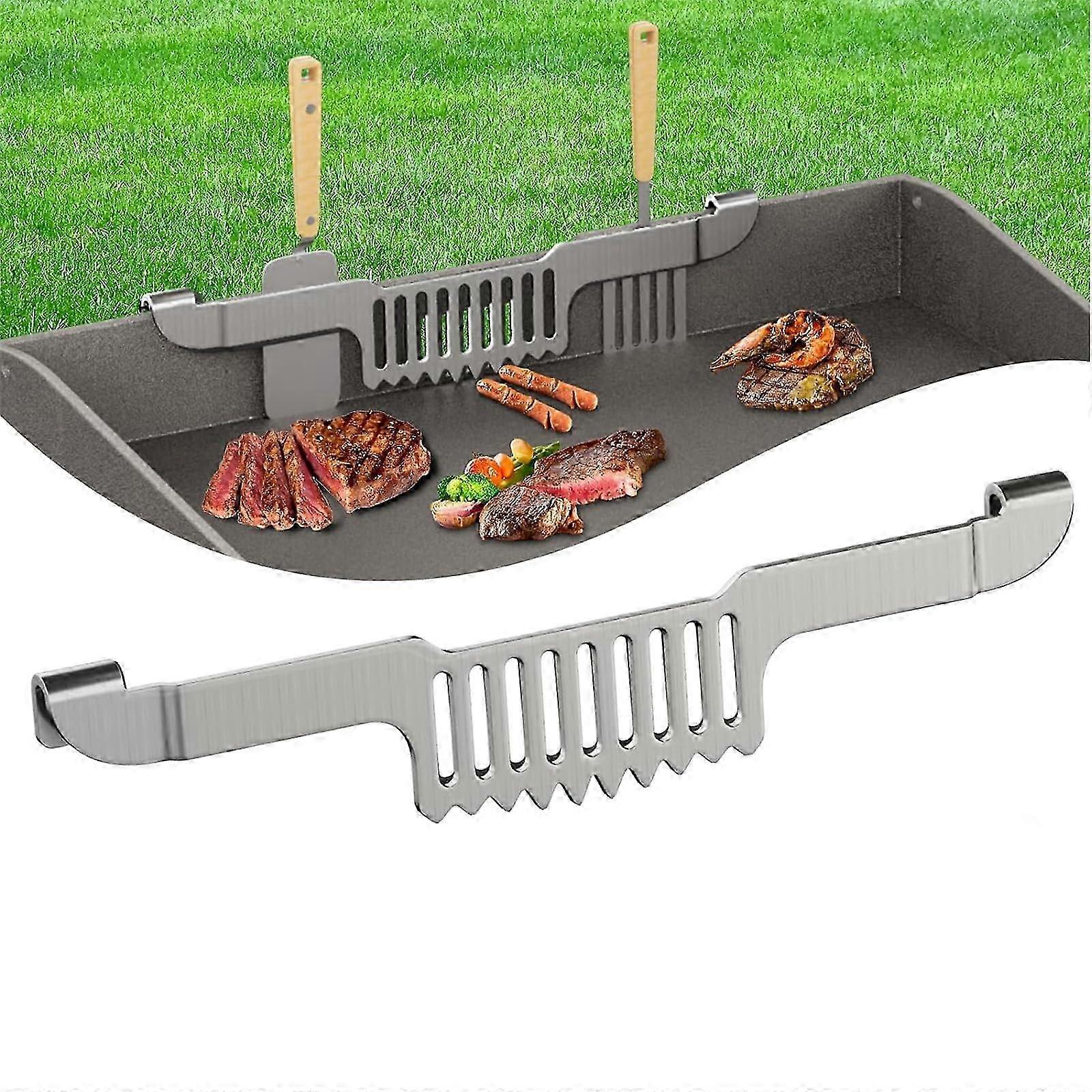 Grease Gate Spatula Holder, for compatible griddle, Magnetic Stainless Steel Grease Trap Grill Food Mesh Screen Block Hold Rack