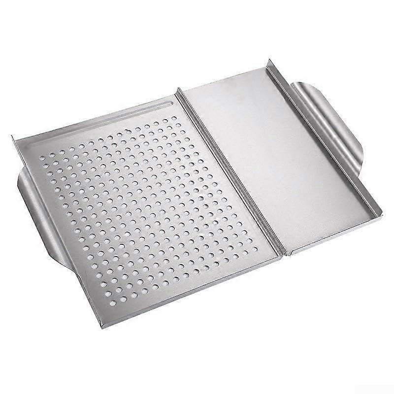 Kvadratisk grillbrett for uteområdet, 45 cm x 30 cm, 7 cm, rustfritt stål for camping- og bakgårdsgriller