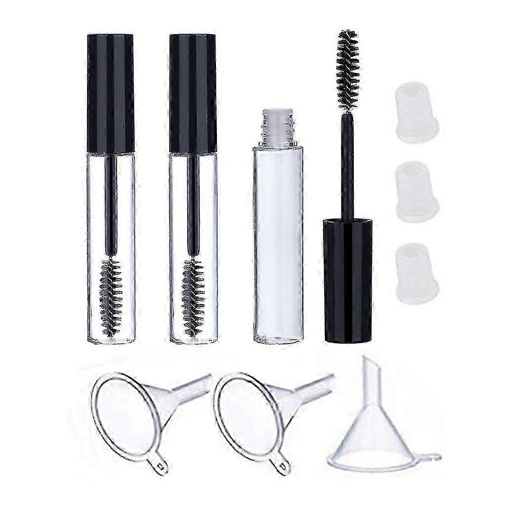 Empty Mascara Bottle with Wand Refillable 3 Pieces 10ml Empty Mascara Tube Wand Mascara Container Bottle DIY Mascara Container