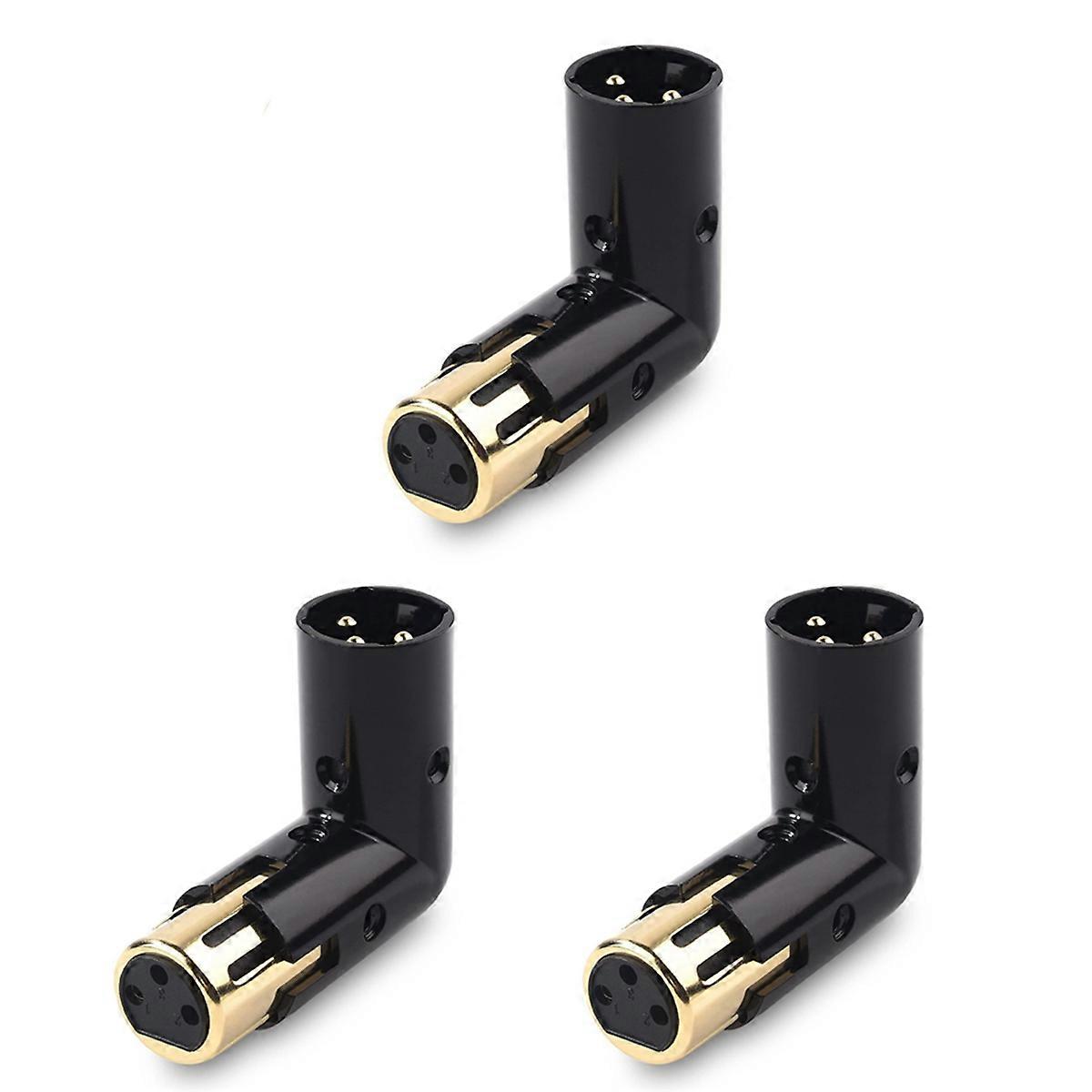 1Pcs 3Pin XLR Angle Adapter Male To Female Right Angle XLR Adapter