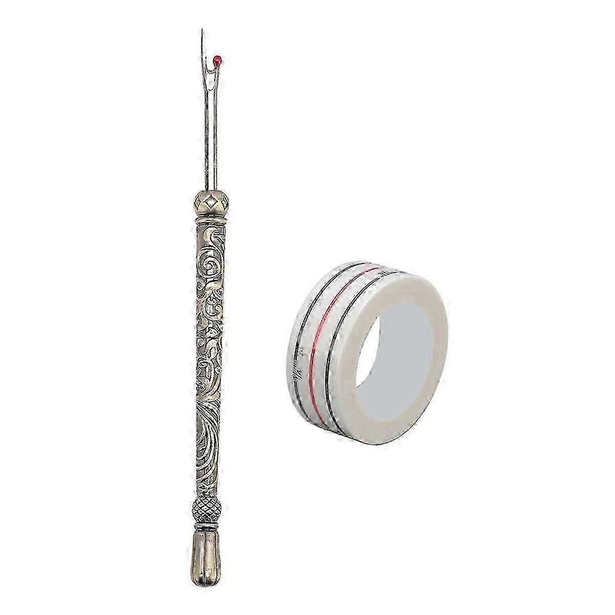 Seam Ripper and Thread Remover Kit, Sewing Seam Remover Tool Set with Positioning Tap for Crafting, Sewing Copper