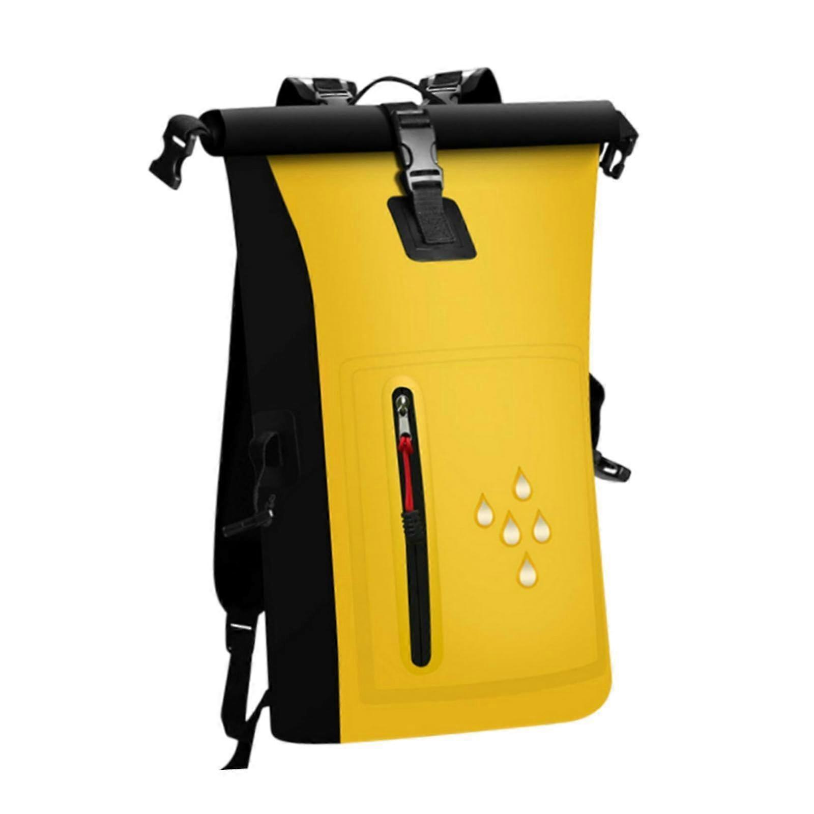 Dry Bag Float Bag 25L Carry Bag Dry Sack Backpack for Boat Sailing Skis Swimming, yellow