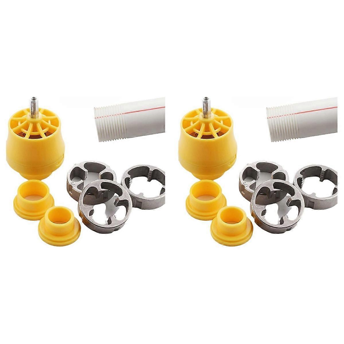 2 Set PVC Thread Maker Tool for Electric Drill,Electric Drill PVC Thread Maker Tool,Pipe Threader Pl