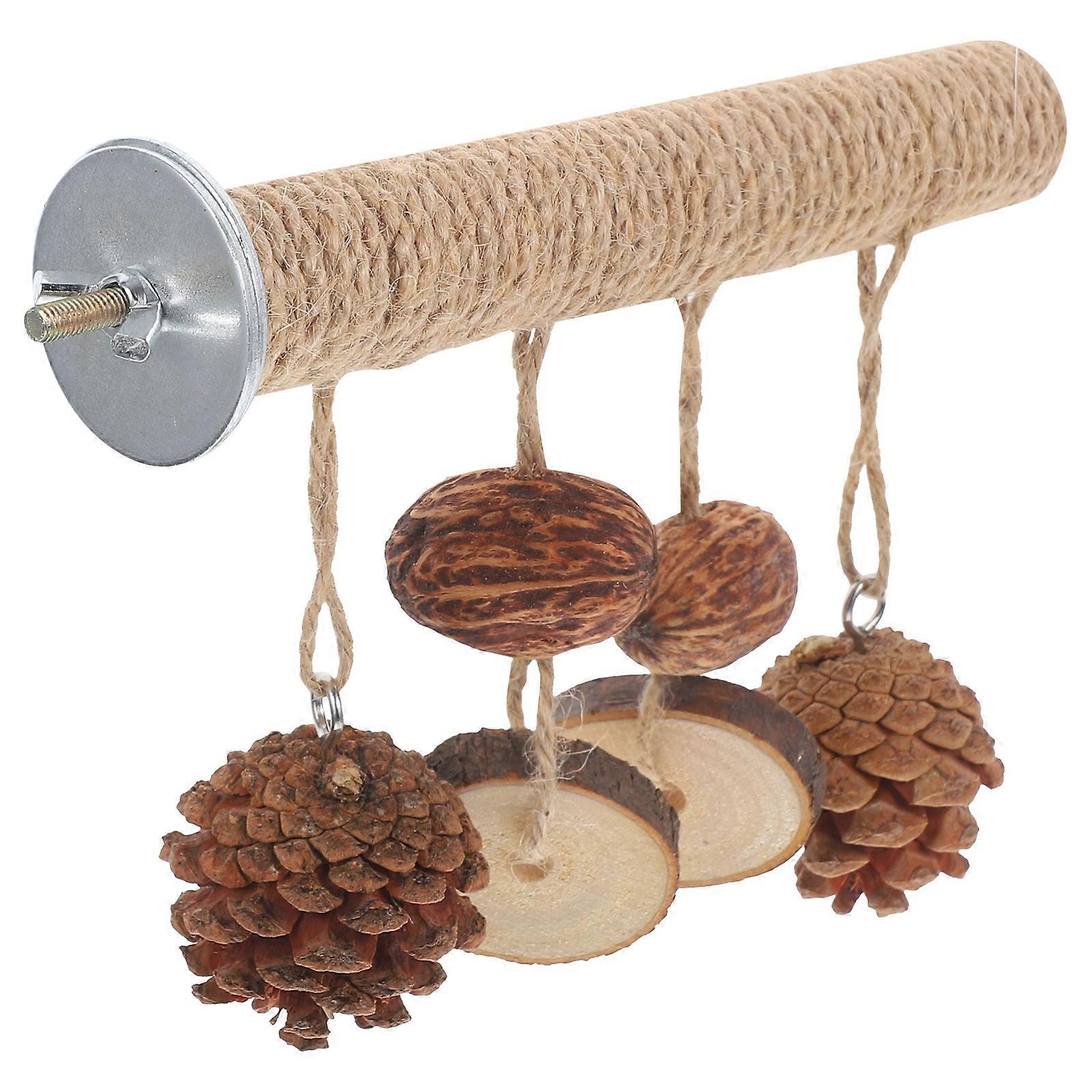 Bird Chewing Toy Parrot Biting Tube Toy Playtime Synthetic Material Simple Design 18x4x14cm Foraging 1Pack