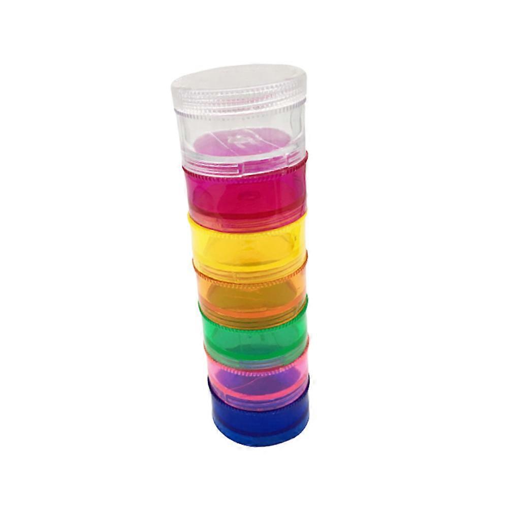 Stackable Mini Pillbox Travel-Friendly Medication Container Cylindrical Design 1 Set