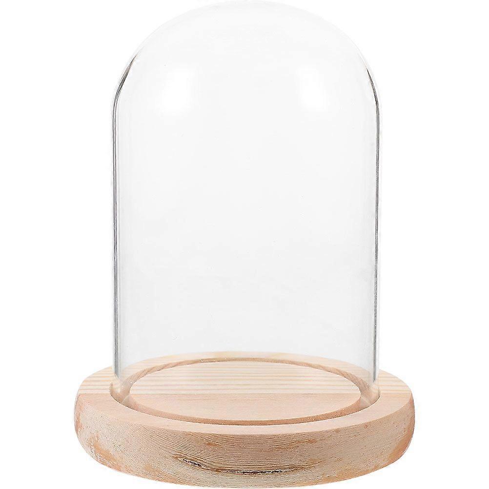 Dôme d’affichage en verre de fleur préservée Dôme en verre transparent avec base
