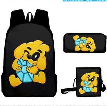 17-inch student backpack set 3D digital printing backpack three-piece set
