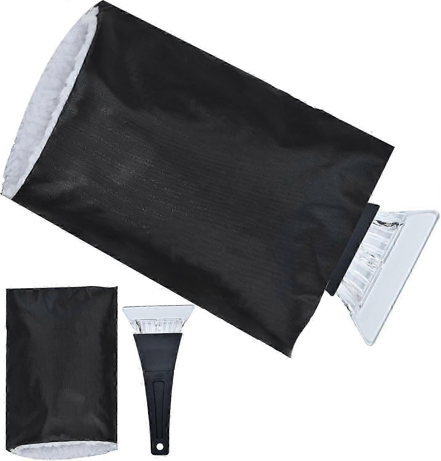 Ice Scraper Mitt, Car Windshield Ice Scraper with Thick Fleece Lining Glove