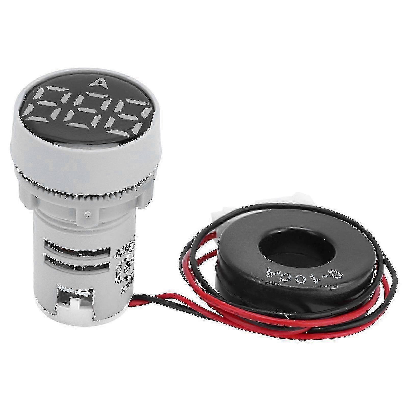 Digital Current Meter Crystal Panel Ammeter Round Signal Indicator AC 220V AD1622DSA hwy