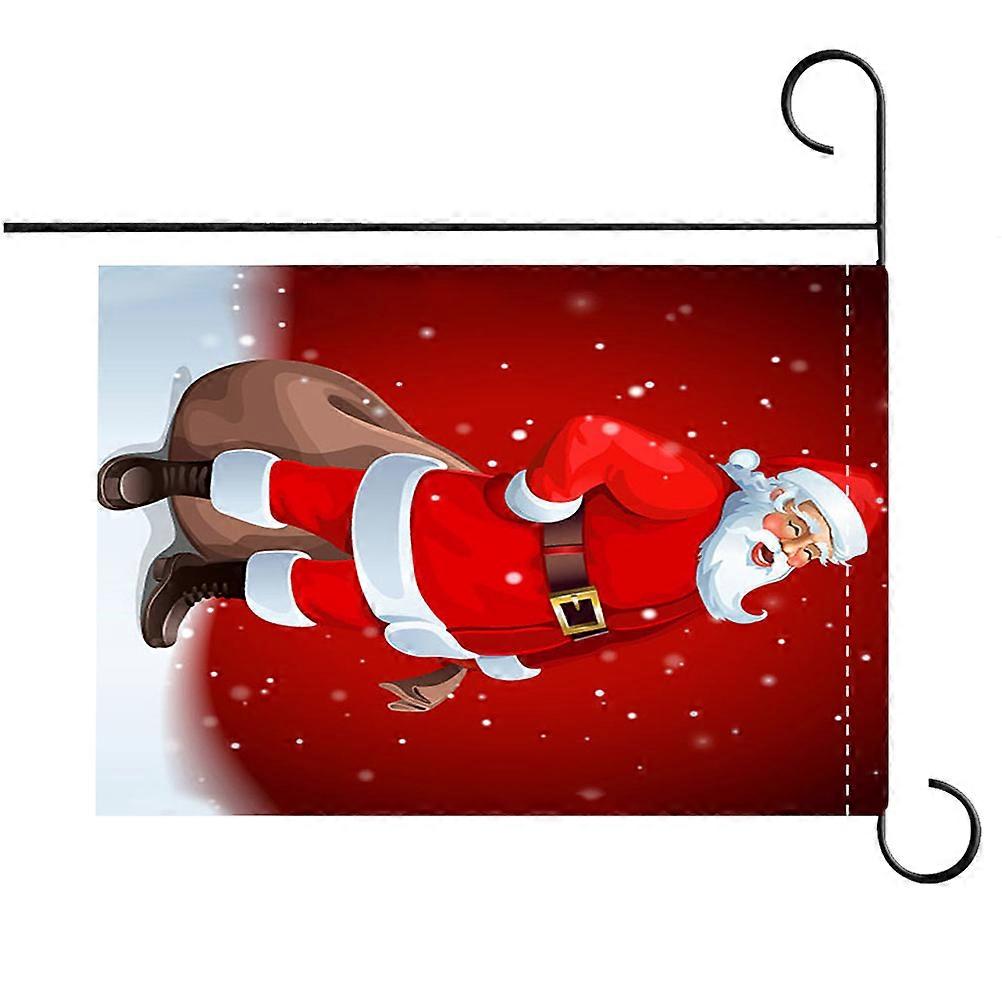 Garden Flags Outdoor Christmas Waterproof Double Sided Printing Polyester Flag for Homeowners Dark Red 30*45cm Rectangle 1Pcs