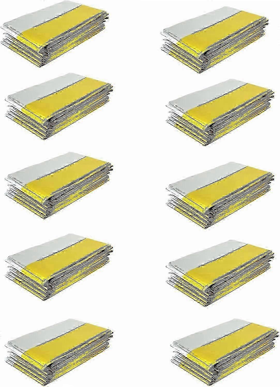 10 Pack Extra Large Emergency Blanket 210 x 160cm Waterproof Mylar Survival Blanket for Camping and Hiking