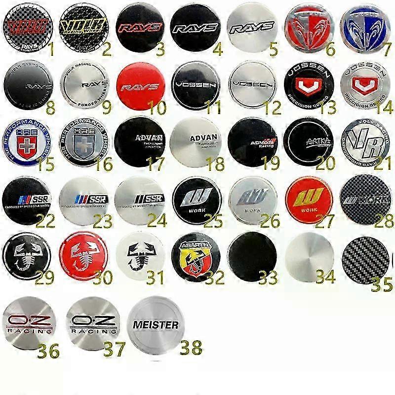 4pcs 50mm W Work Emotion Compatible Wheel Center Cap Stickers Steering Decal Hub Cover Emblem Badge