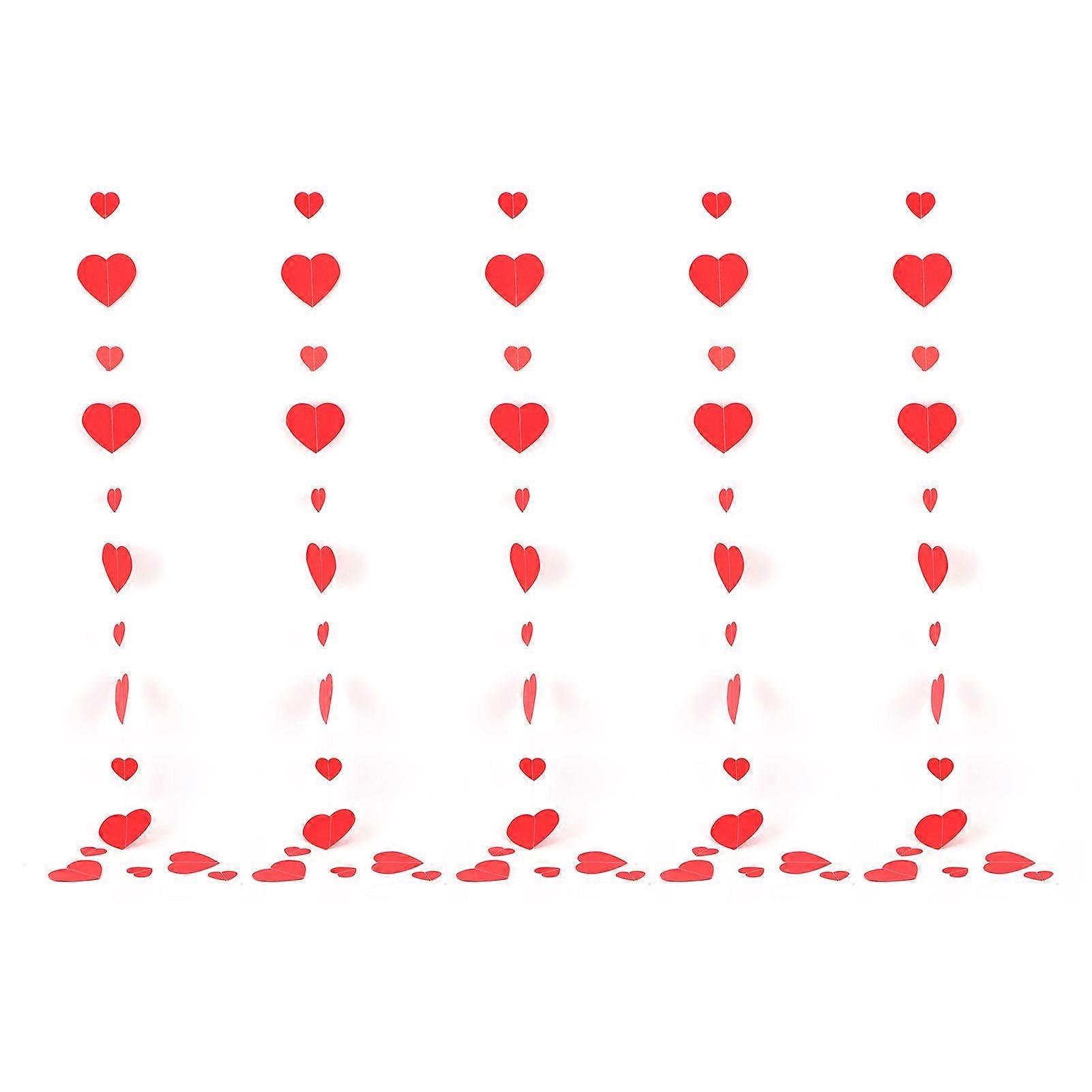 2025最新モデル5個ハート型ペーパーガーランドバナーオーナメント再利用可能