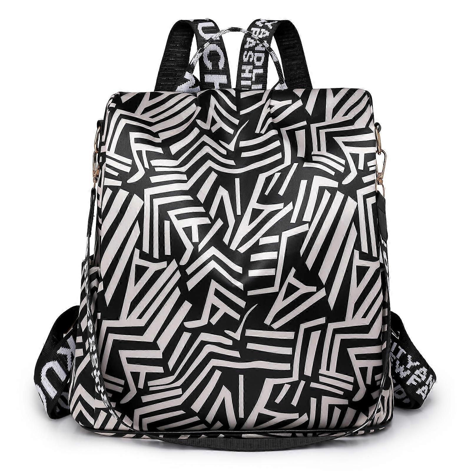 Women's AntiTheft Backpack, 2 in 1 Nylon Shoulder Bag, Large Capacity Travel Backpack Dblack