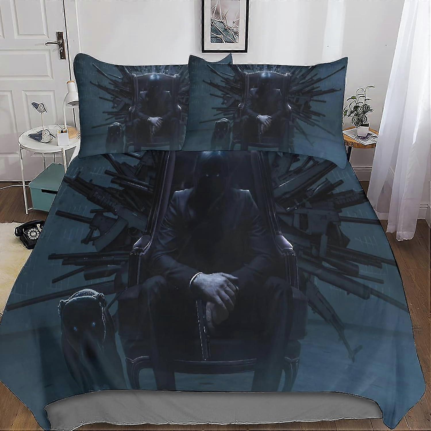 Comforter Cover Set Inspired by Action Movies, 3 Pieces Soft Microfiber Bedding with Zipper and Pillowcase