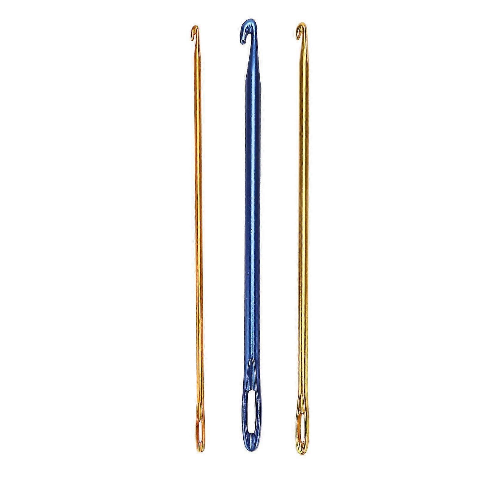 3Pcs Durable Crochet Hooks with Eye for Knitting Sweaters, Scarves, and Gloves