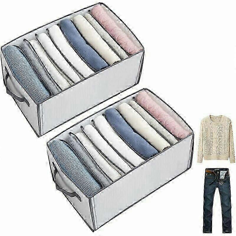 2-Pack Foldable Wardrobe Organizer for Pants/Jeans/T-Shirts