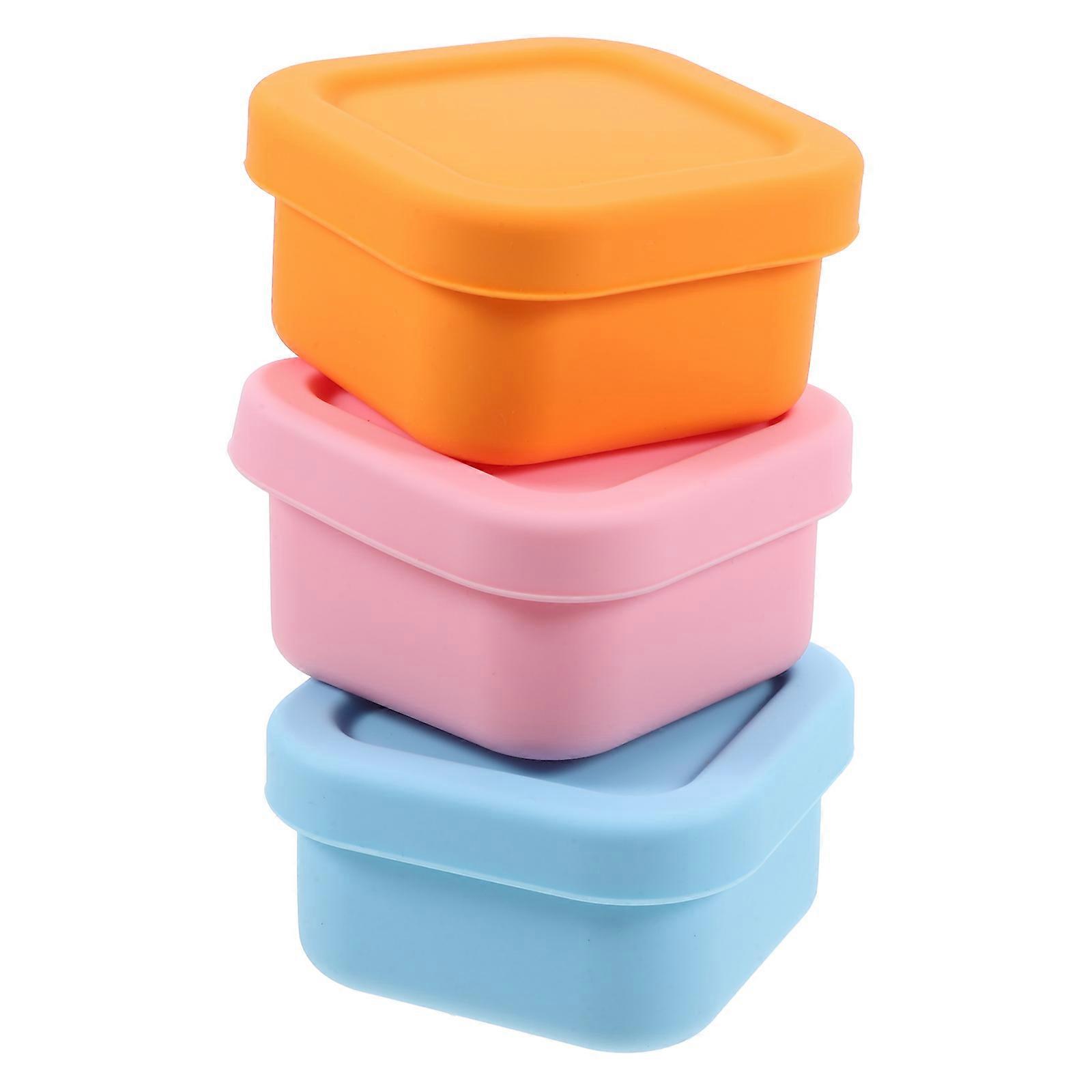 3pcs Silicone Food Containers, Portable Airtight Storage Boxes for Fresh Meals, Fridge & Picnic Use