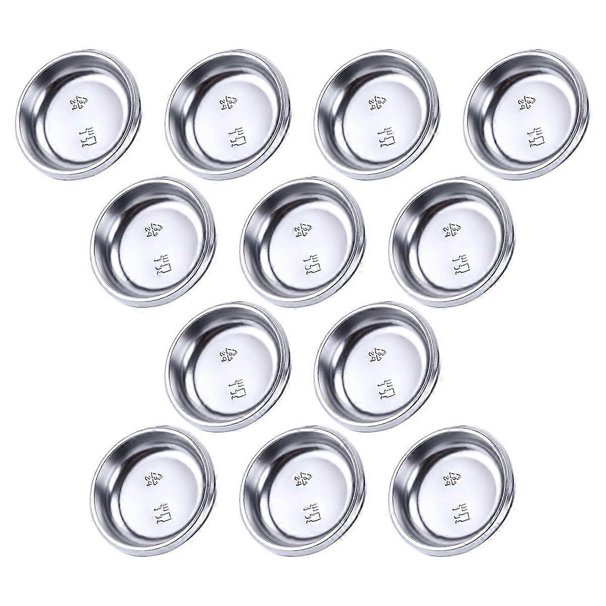 100 Count Silver Seasoning Saucer for Home Use Appetizer Sauce
