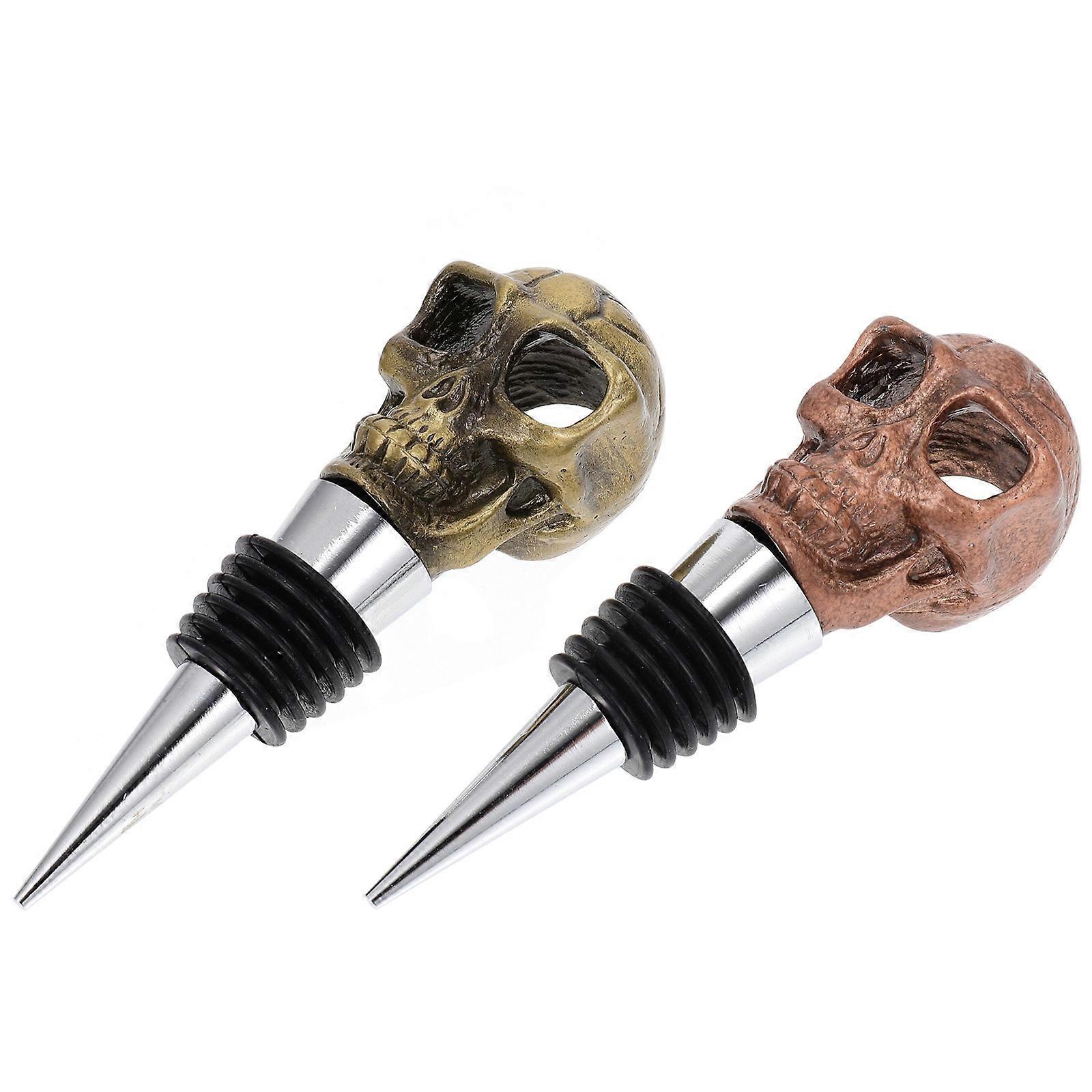 Here's a polished and engaging product description for your **2pcs Zinc Alloy Skull Stoppers**:
🍷 **2PCS Zinc Alloy Skull Stoppers – A Perfect
