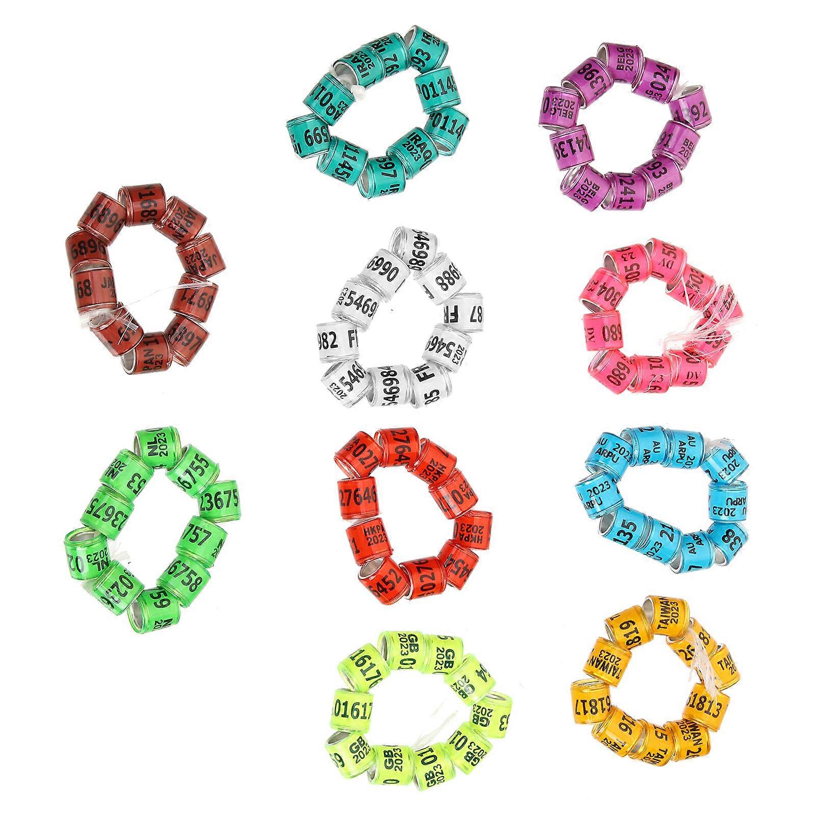100pcs Durable Pigeon Leg Rings for Racing and Identification Easy Marking for Bird Owners and Enthusiasts Assorted Colors