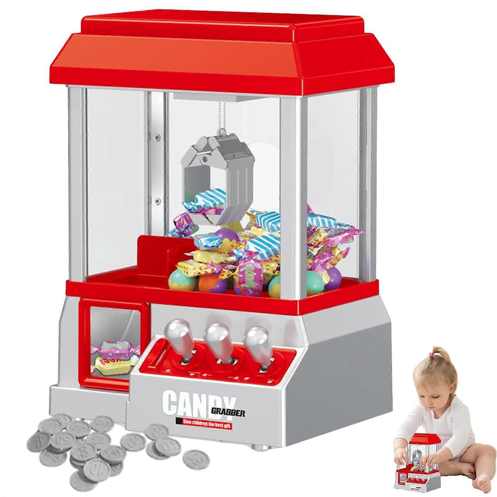 Générique Claw Machine - Retro Candy Claw Game with Music, 24 Game Coins, Kids Party Carnival Toy