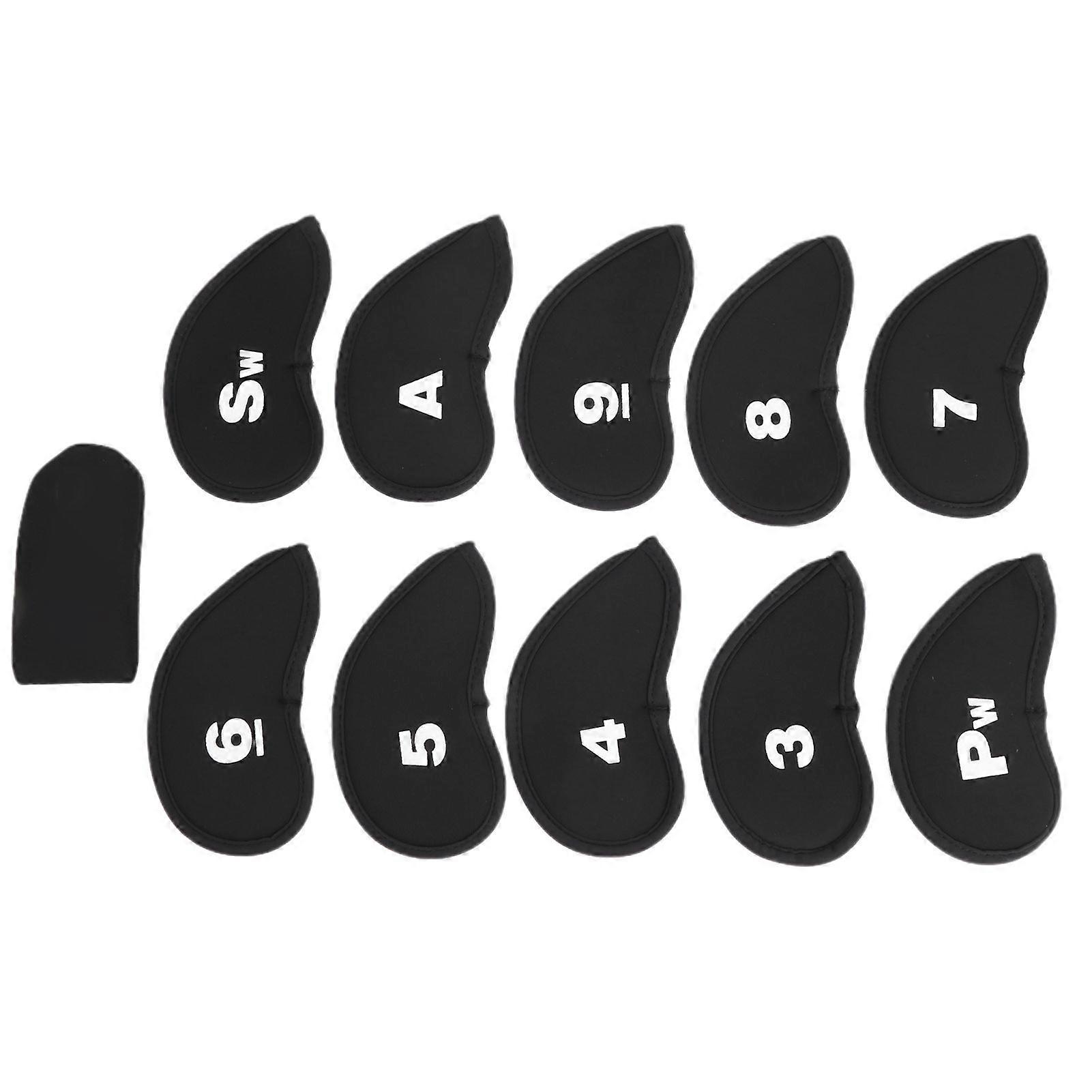 11Pcs Golf Iron Head Covers Sleeve Number Pattern Protective Portable Golfing Accessory