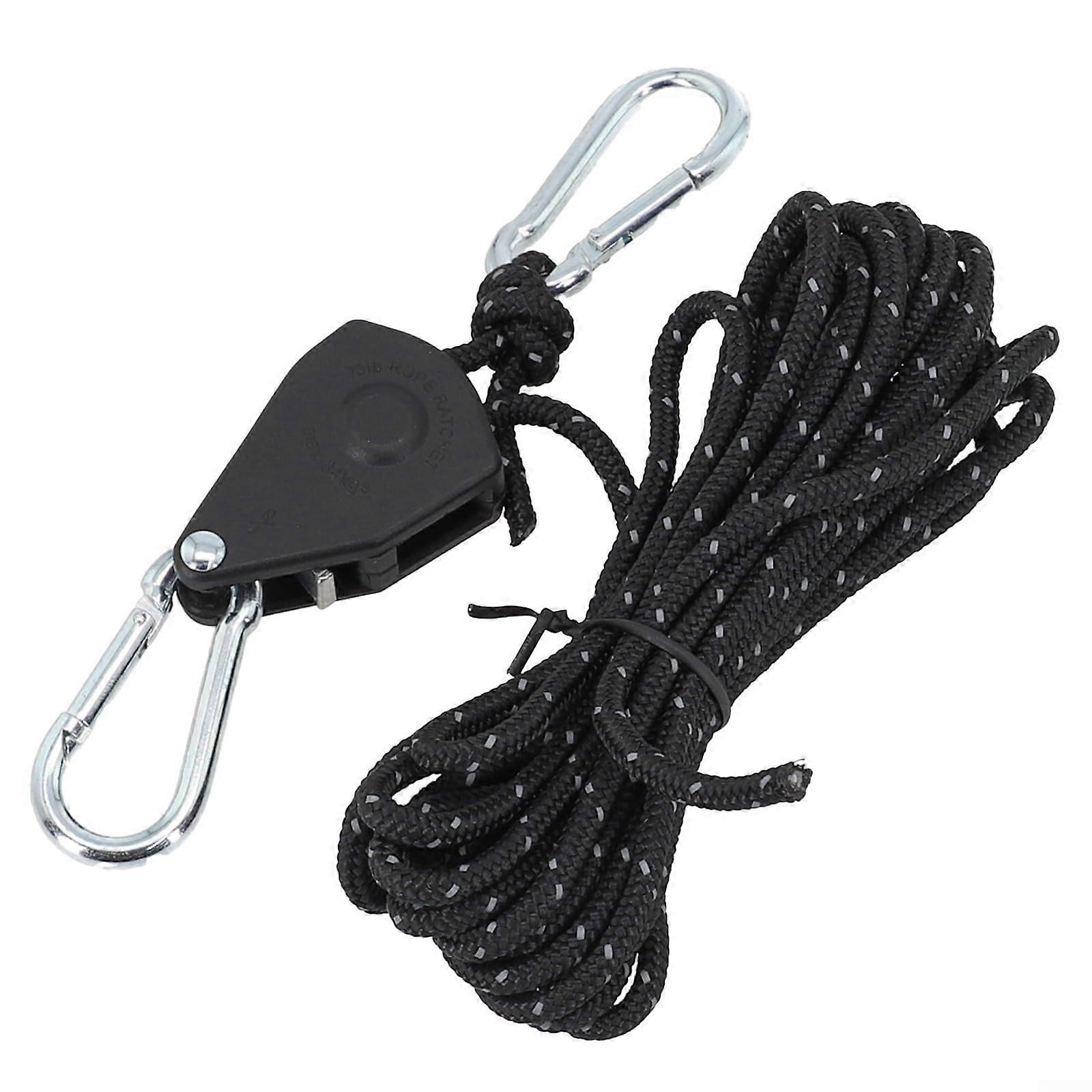 Camping Essential Adjustable Rope Buckle System for Tents and More (Black)