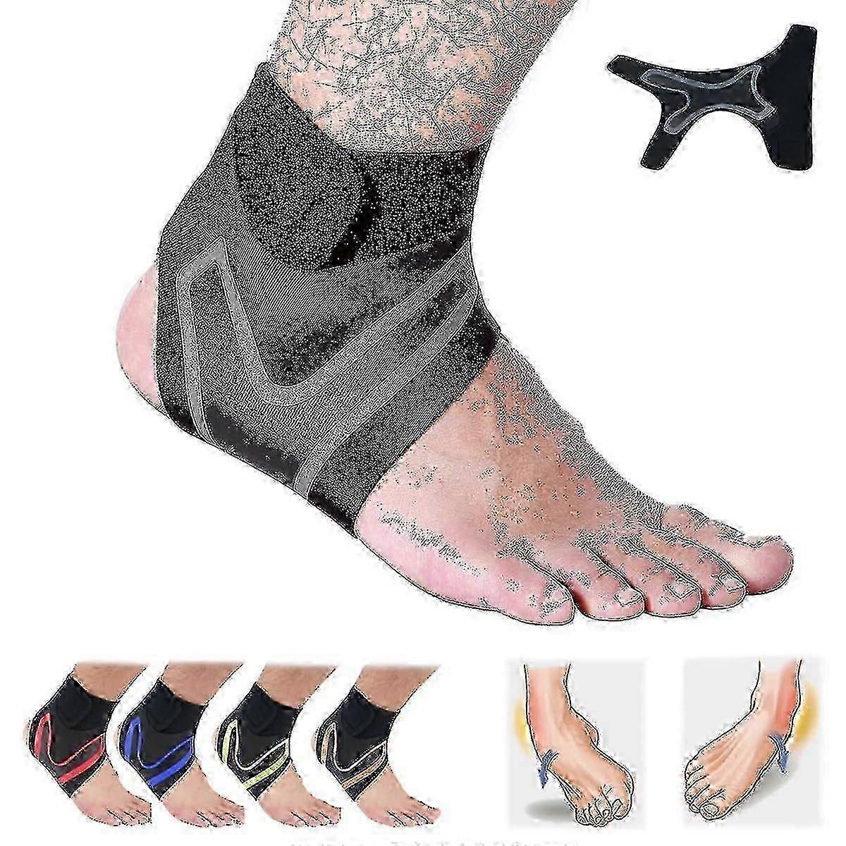 Ankle Brace Foot Wrap - Compression Support for Sprained Ankle, Neuropathy & Plantar Fasciitis Relief - Adjustable Foot Support