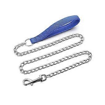 Metal Dog Leash Chew Proof Dog Chain Leash Heavy Duty Sturdy Pet Dog Leash with Padded Handle for Medium Dogs