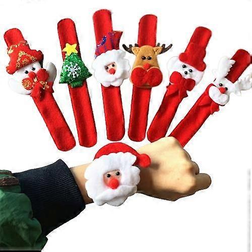 15PCS Funny Christmas Bracelet Hand Clap Slap Circle Wrist Band Pat Rings Decor Christmas Party Bracelet Kids Gift