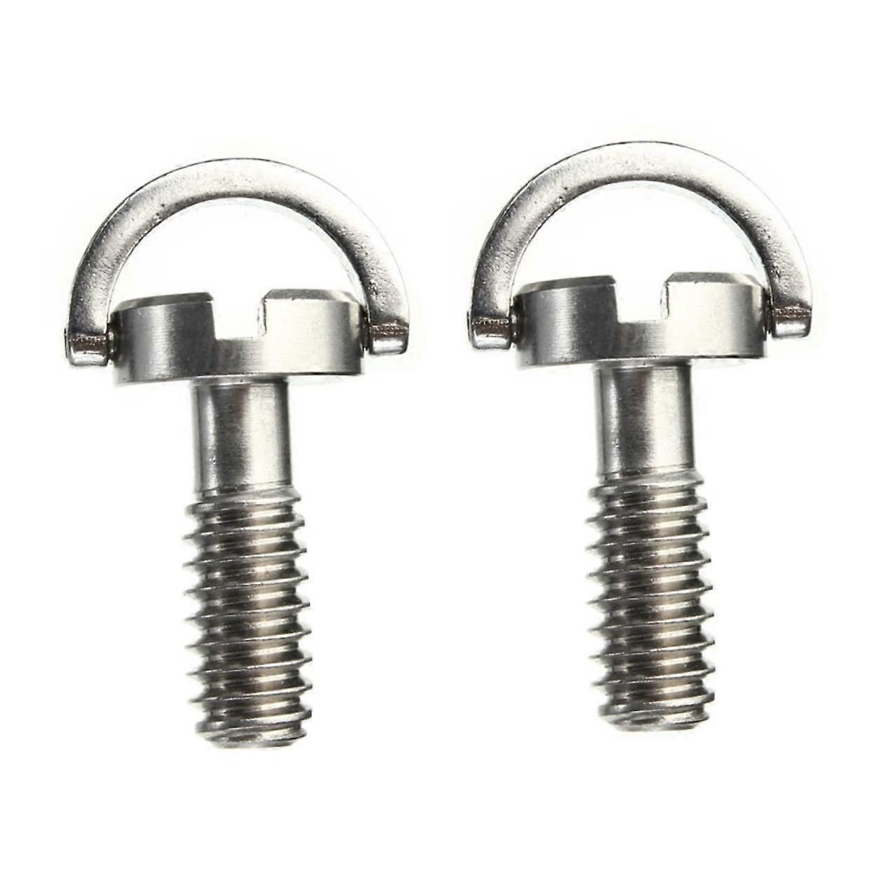 2 Pack Tripod Quick Release Flat Head D-Ring Screws for Camera Camcorder Stainless Steel