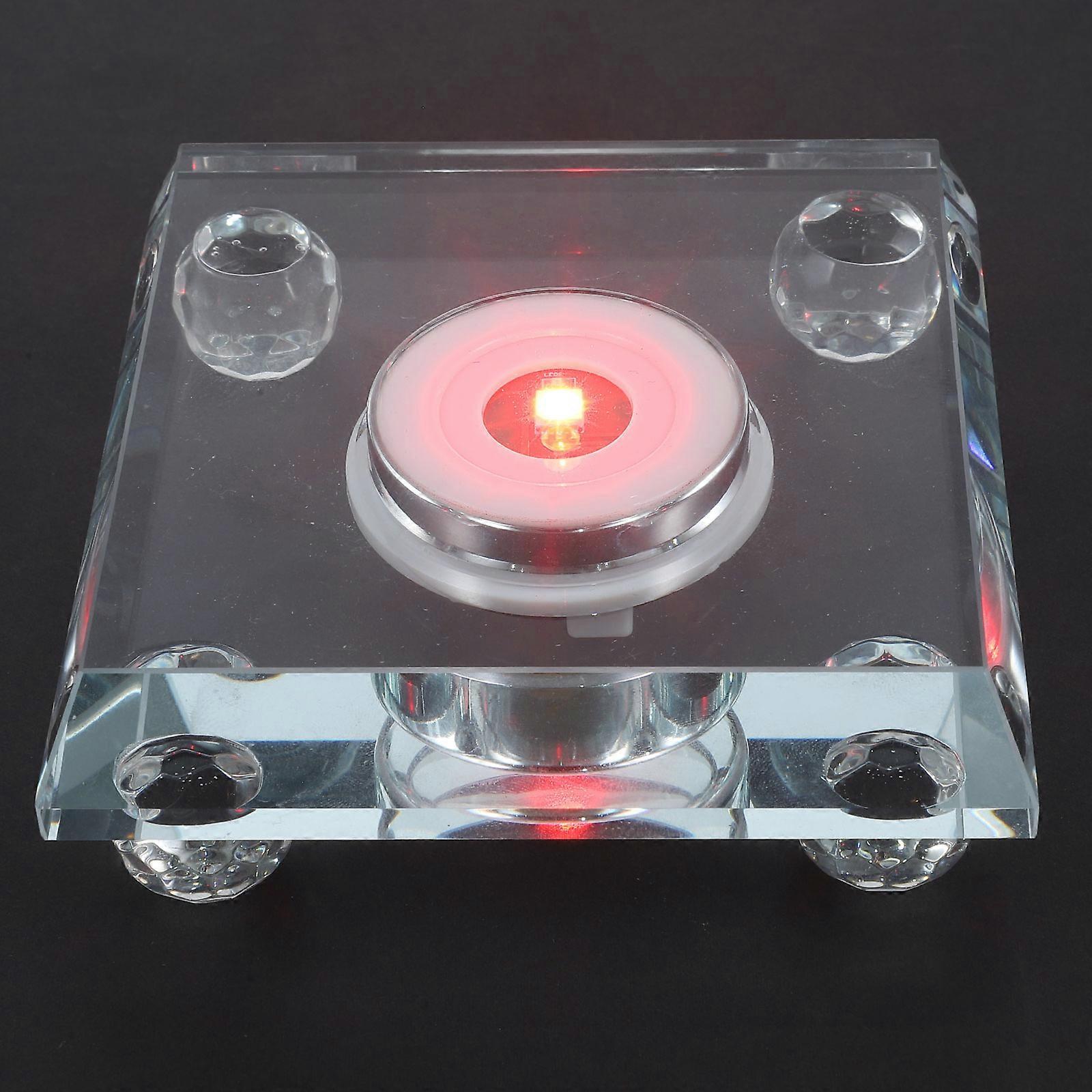 Crystal Lamp Base Led Lighting For Home Decoration Transparent 10X10X3.5CM Charging 1Pack