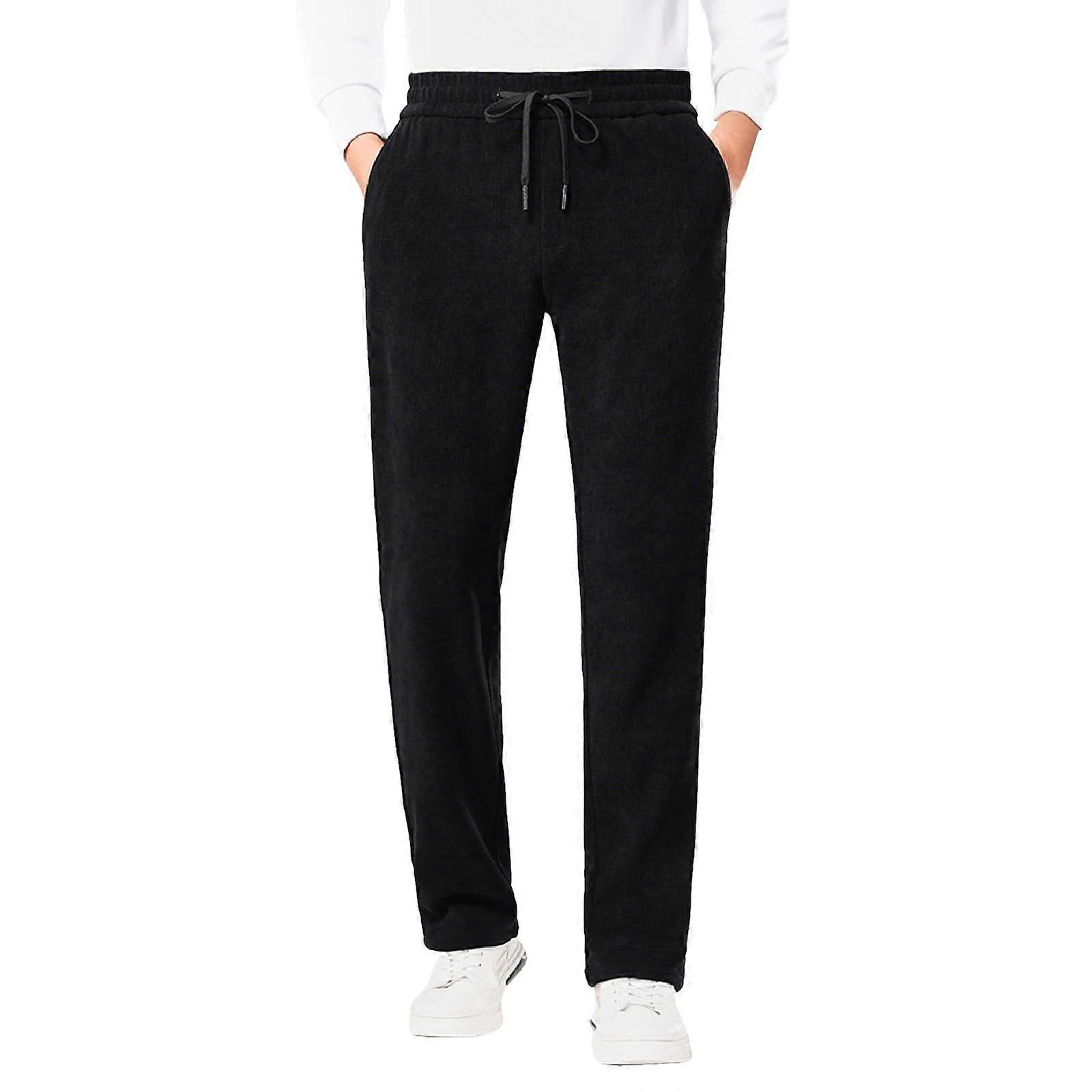 Herren Jogginghose Baumwolle 4XL Lange Atmungsaktive Sweathose Sporthose mit Taschen in Dunkelgrau für Winterwandern