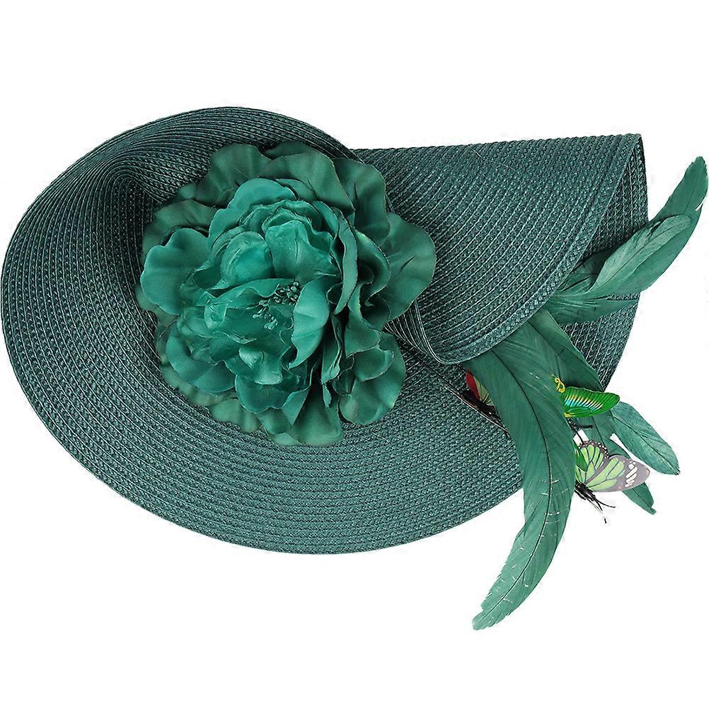 Wedding Headdress Bridal Headwear Women Butterfly Decoration Fabric Round Brim Random Style Birthday Prom 1Pack