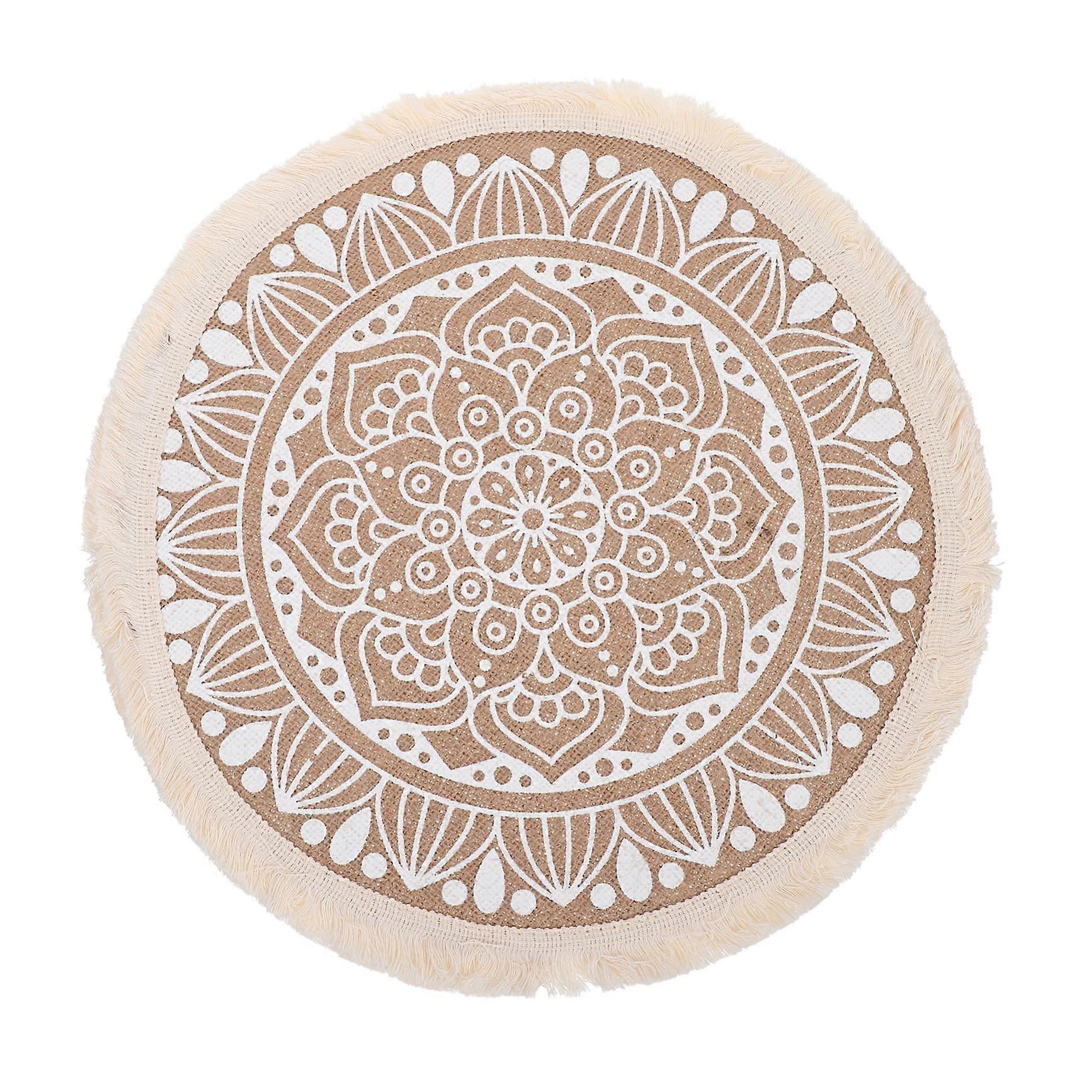 Round Woven Table Mats Made of Cotton and Linen with Tassels HeatResistant Placemats for Dining Room Coffee Restaurant Washable and NonSlip