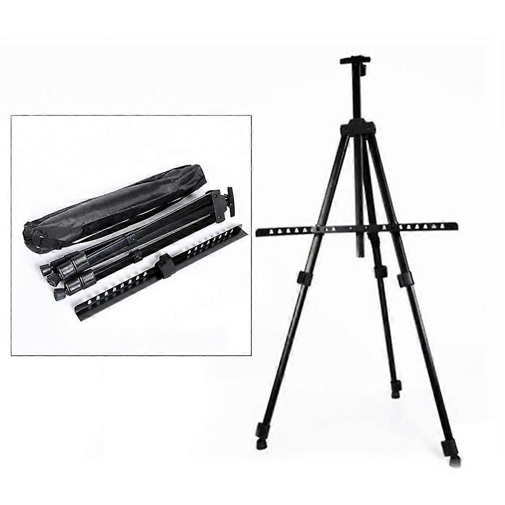 Black Metal Display Tripod Stand Easy to Assemble with Carrying Bag for Painting or Sketching 11.8 Inches