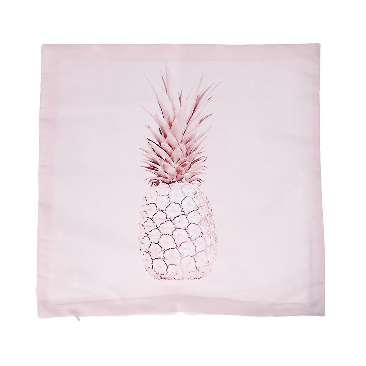 Couch Cushion Covers Creative Throw Pillowcase Pineapple Printed Home Sofa Decoration Pink Square Polyester Easy Insertion and Removal 1Set