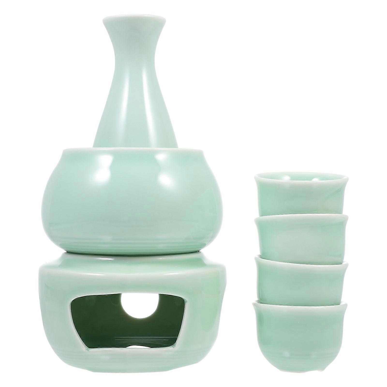Ceramic Sake Serving Set with Warmer for Color Safe 1 Set
