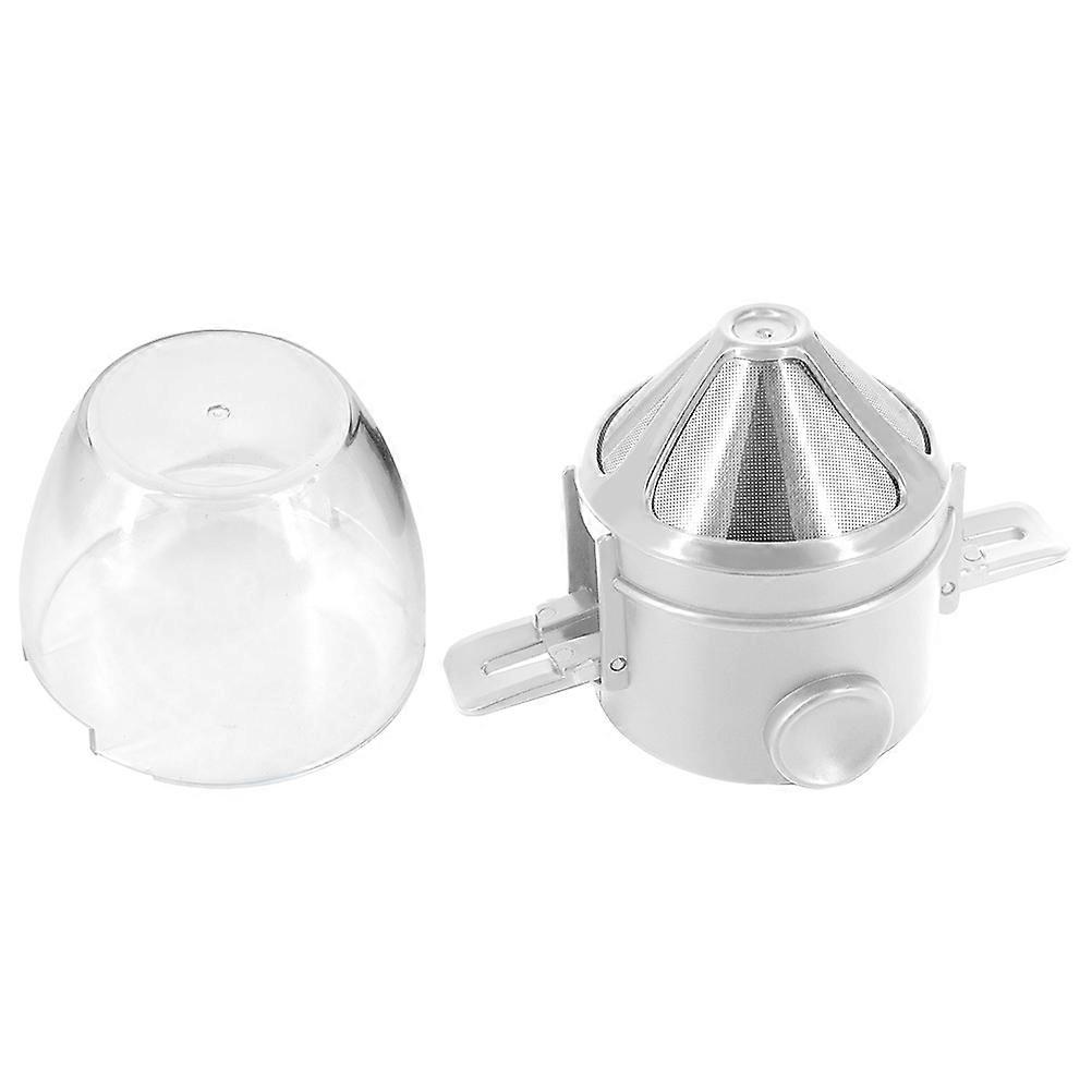 Reusable Fine Mesh Metal Coffee Filter Cups with Funnel Base for Hand Brewed Drip Coffee – White