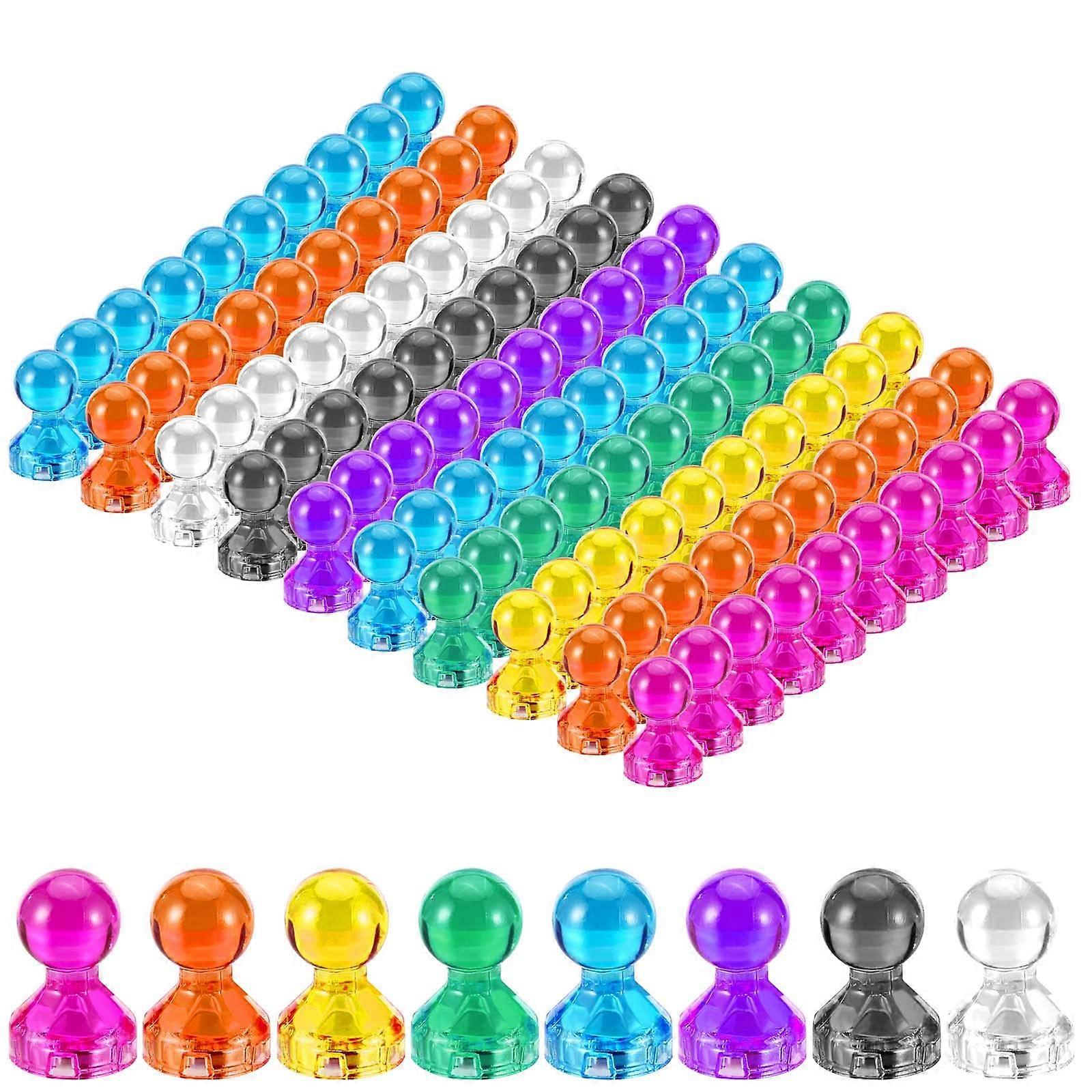 Pack of 100 Mini Magnets for Whiteboard and Fridge, 11 x 17 mm Cone Plastic Magnets in 8 Colors for Magnetic Board