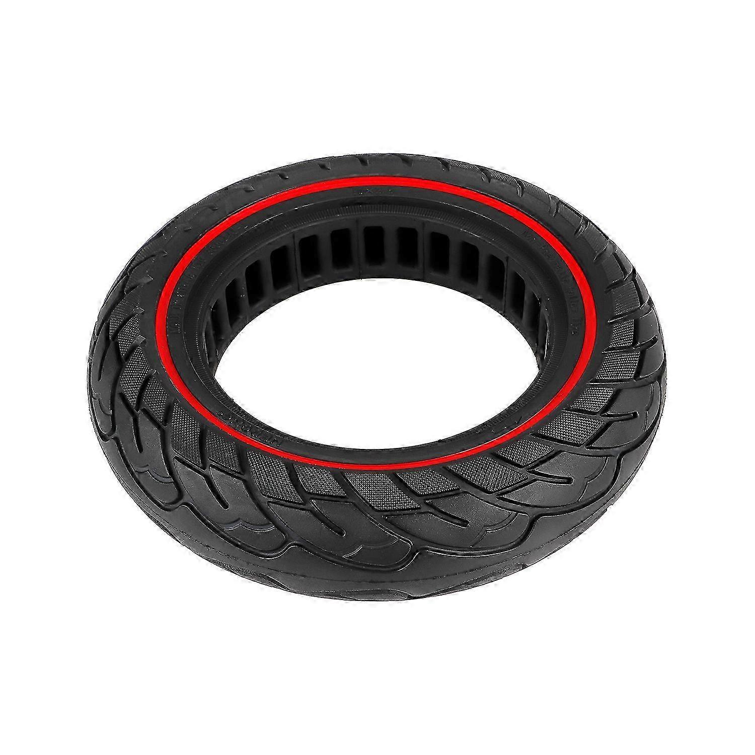 10x2.5 Red Solid Rubber Tire 10 Inch Scooter Tricycle Non-Inflatable Explosion-Proof Tire with Inner Hole