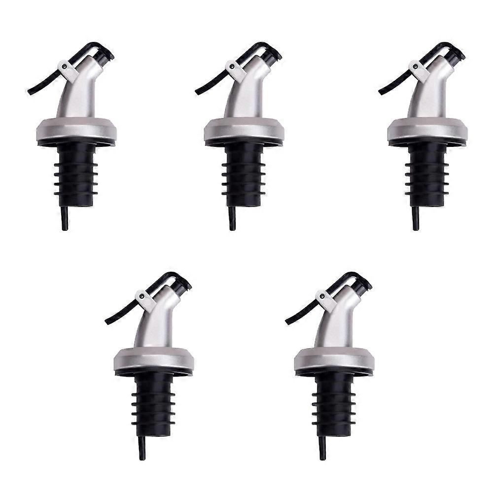 Stainless Steel Wine Pourer with Lid for Kitchen Use Silver Practical and Dustproof 5PCS
