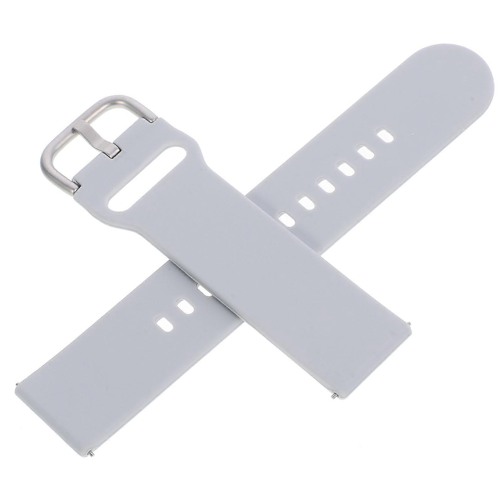 Wristband for Watch Flexible Smartwatch Strap TPU 20mm Silver Easy to Install and Remove Daily Style 1Pcs
