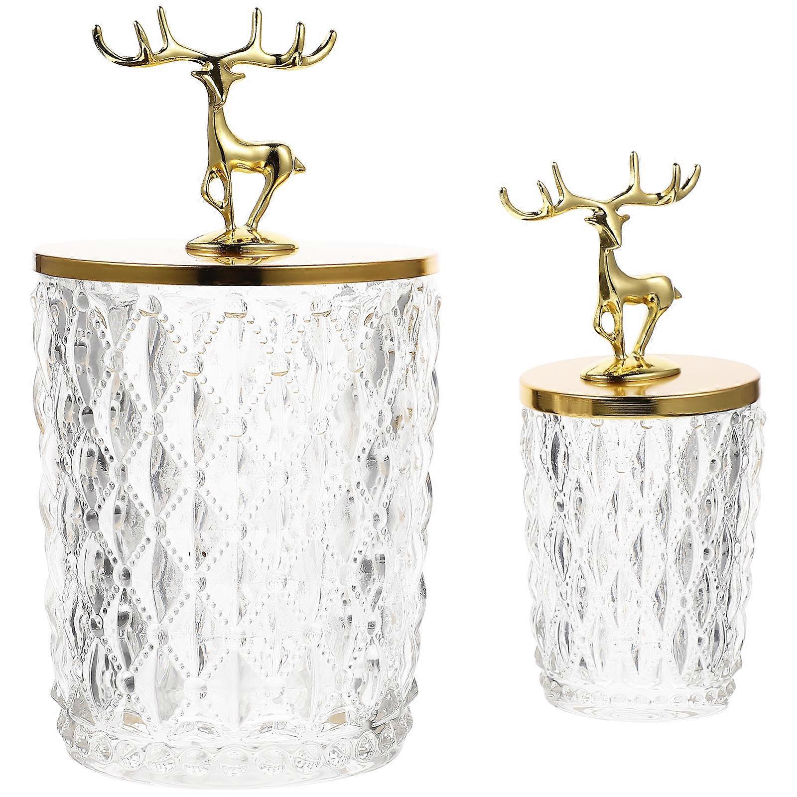 Tea Canister Candy Storage Can Household Item Home Use Multi Alloy Sealing Display 2Pcs