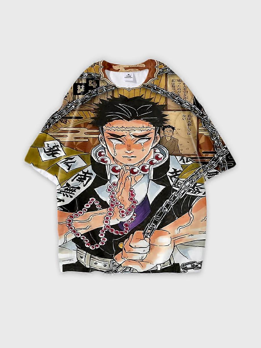 T-shirt round neck Character Pattern loose short sleeve P2955