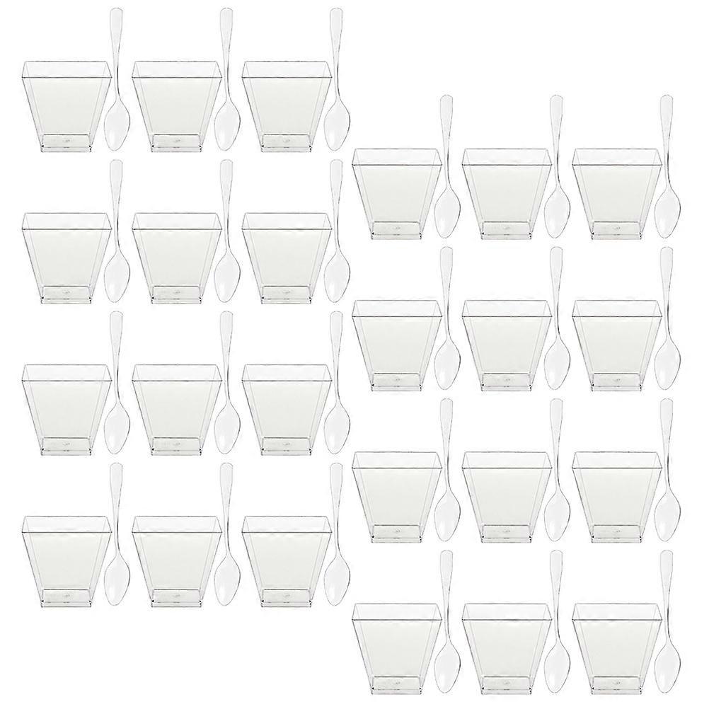 Transparent Dessert Cups for Home Use Perfect for Ice Cream Pudding and Party Decor Made of Material 1 Set