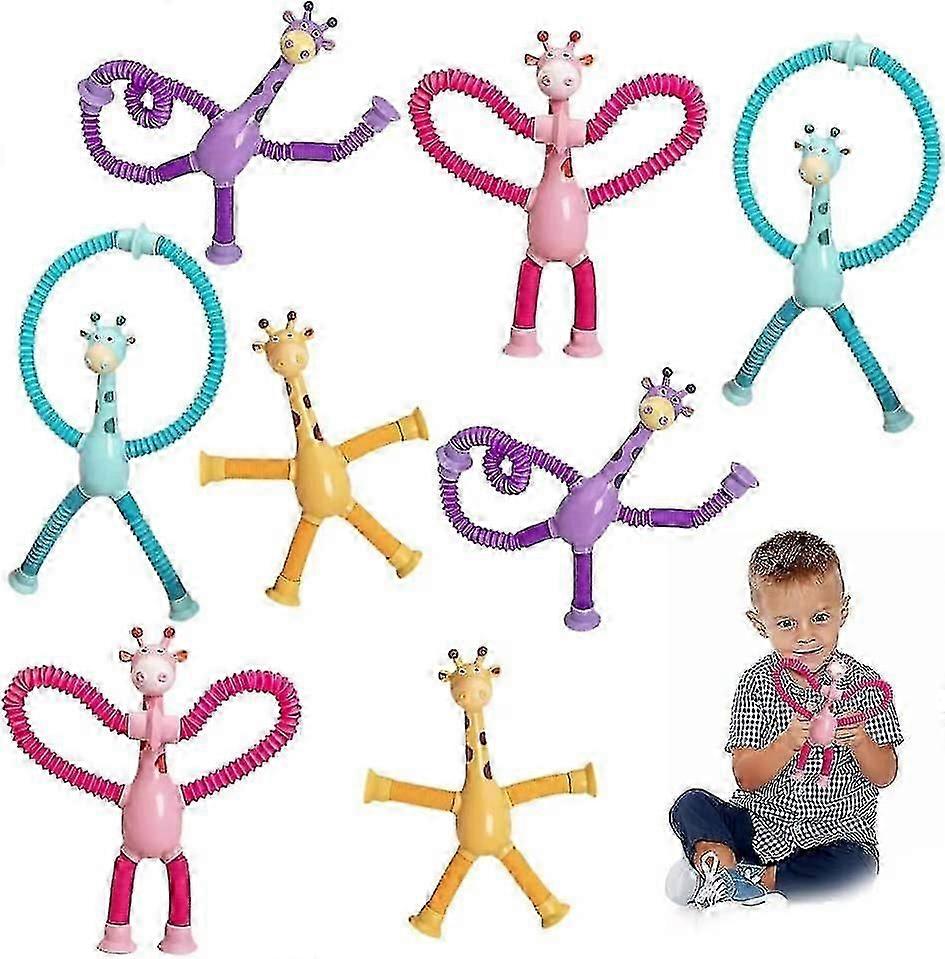 伸縮式吸盤キリン玩具、教育ストレス解消玩具、形状を変えるキリン伸縮式ポップチューブ玩具