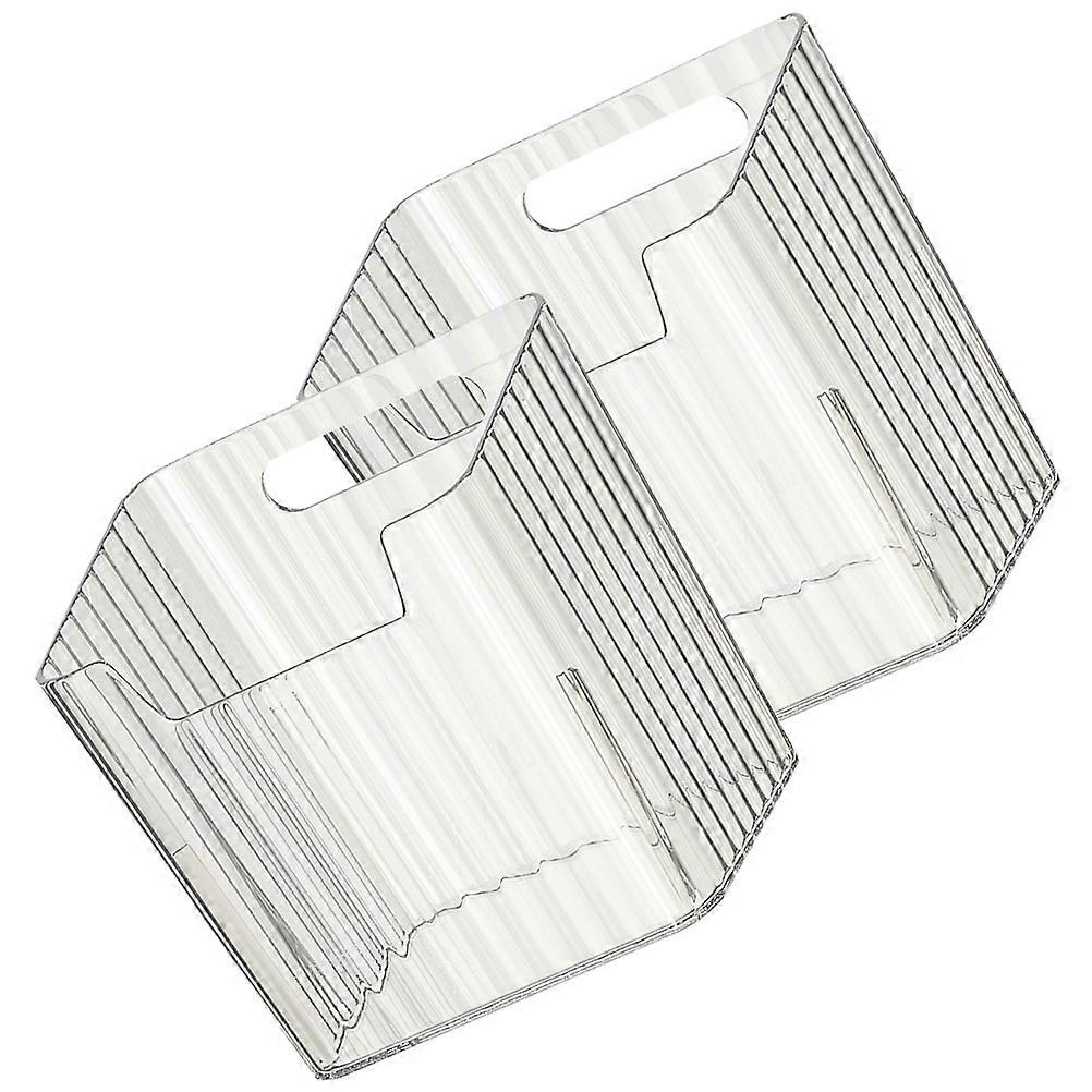 Refrigerator Storage Box for Fridge Organization Grey Plastic Food Boxes with Smooth Surface 2pcs